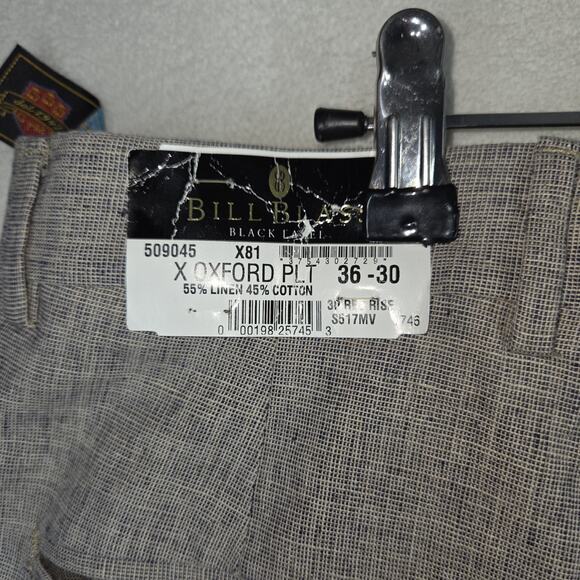 Vintage Bill Blass Pants Mens 36x30 Gray Linen Made In Italy Dress Pant Pleated - Picture 11 of 14
